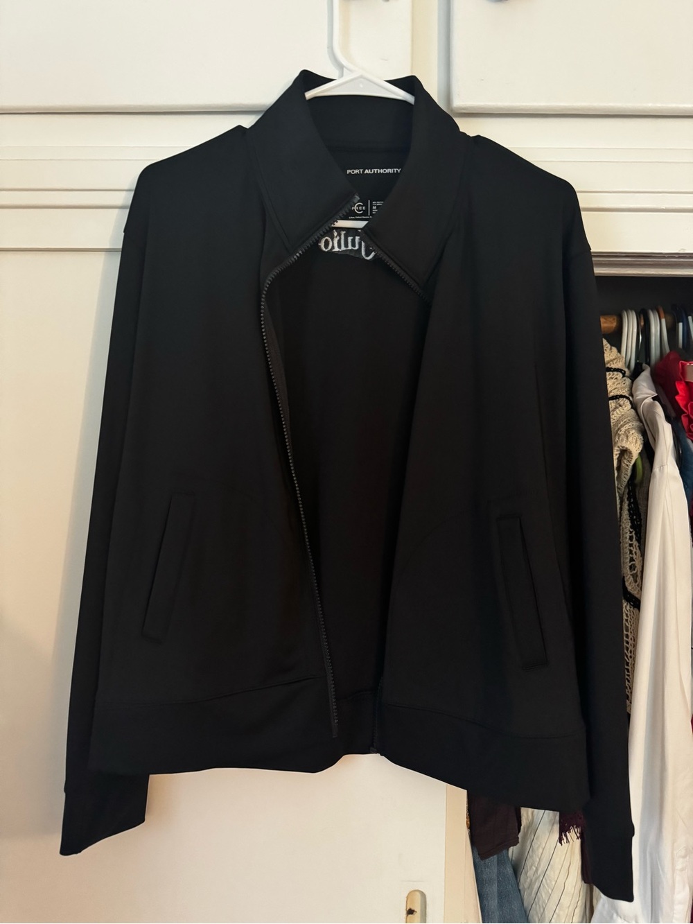 Port Authority Women's Black Zip-Up Bomber Jacket
